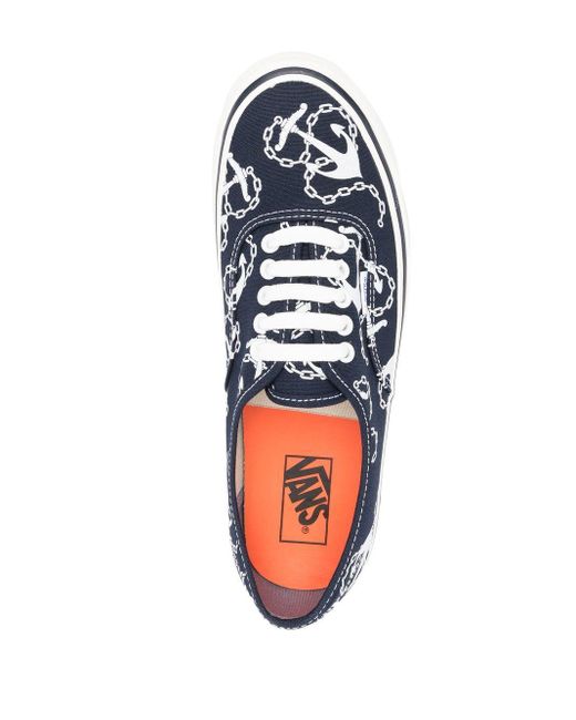 Vans Canvas Anchor-print Classic Low-top Sneakers in Blue for Men | Lyst