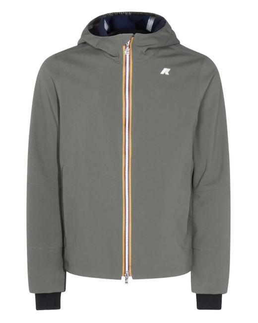 K-Way Gray Hooded Zip-Up Jacket for men