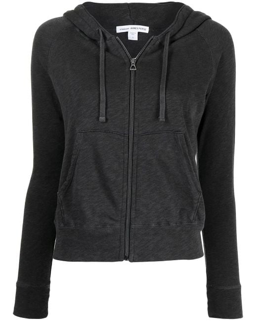 James Perse Black Fleece Drawstring Hoodie