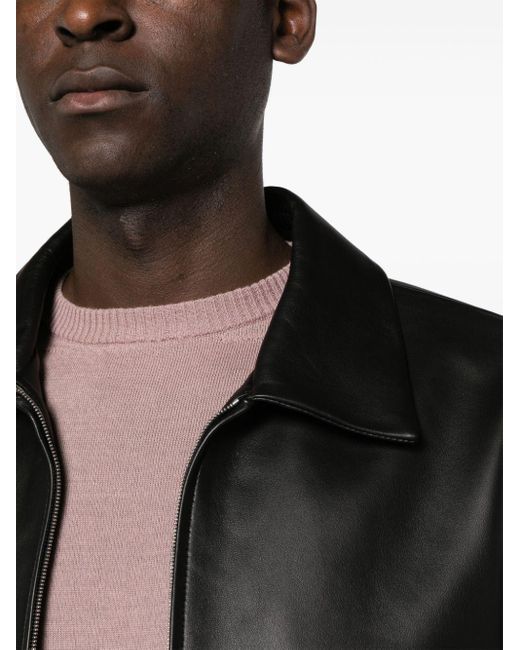 Sandro Black Zip-up Leather Jacket for men