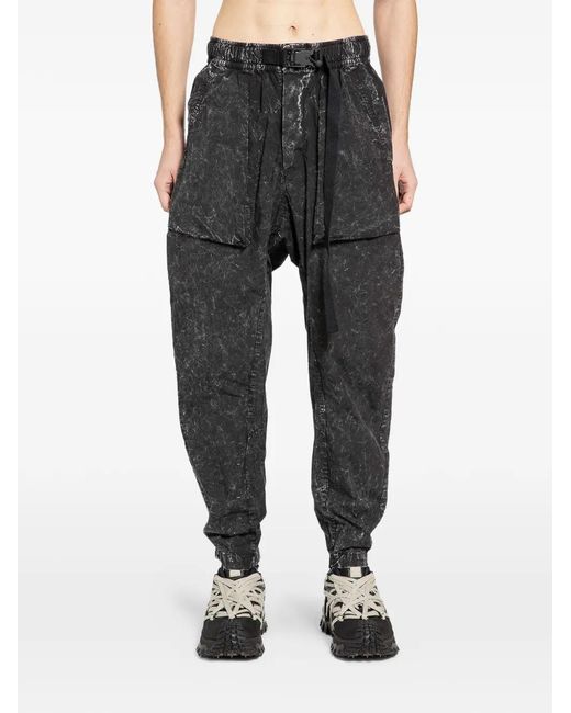 Thom Krom Black Marble-Effect Trousers for men