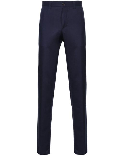 Corneliani Blue Tapered-leg Wool-blend Trousers for men