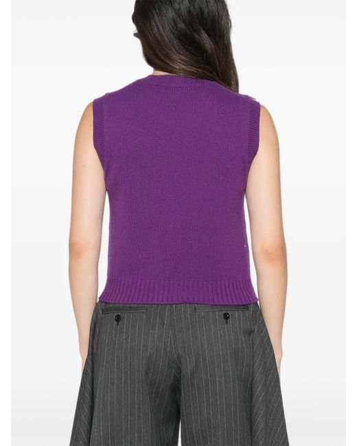 Bompard Purple Round-Neck Vest
