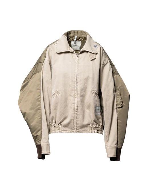 Maison Mihara Yasuhiro Natural Panelled Zipped Jacket