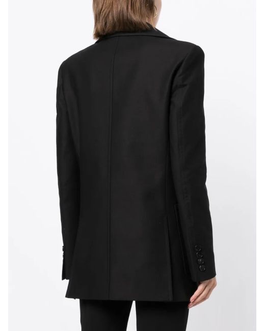 Goen.J Black Notched-Lapels Single-Breasted Blazer