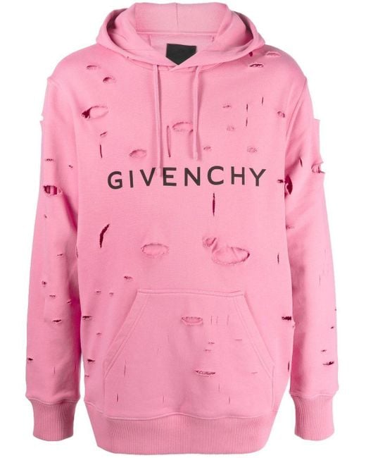 Givenchy Hoodie im Distressed-Look in Pink für Herren