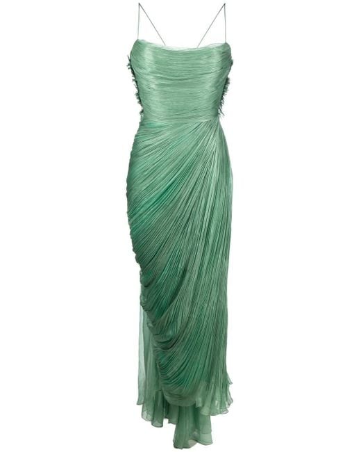 Maria Lucia Hohan Green Siona Draped Silk Dress