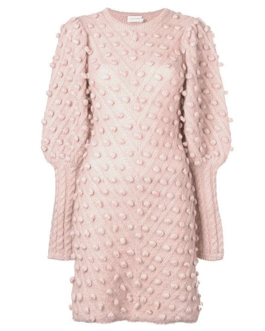 Zimmermann Pink Fleeting Puff Sleeve Bauble Dress