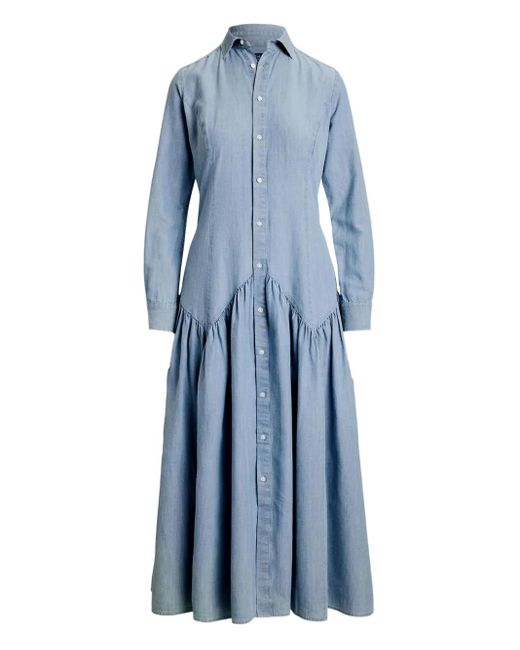 Polo Ralph Lauren ボタン シャツドレス Blue