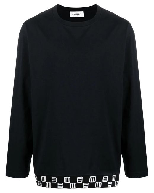 Ambush Black Logo-Print Long-Sleeved T-Shirt for men