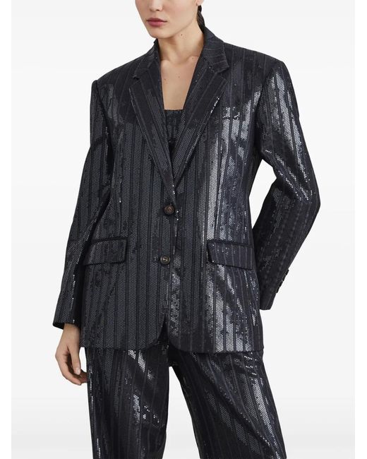 Brunello Cucinelli Blue Sequinned Jacket