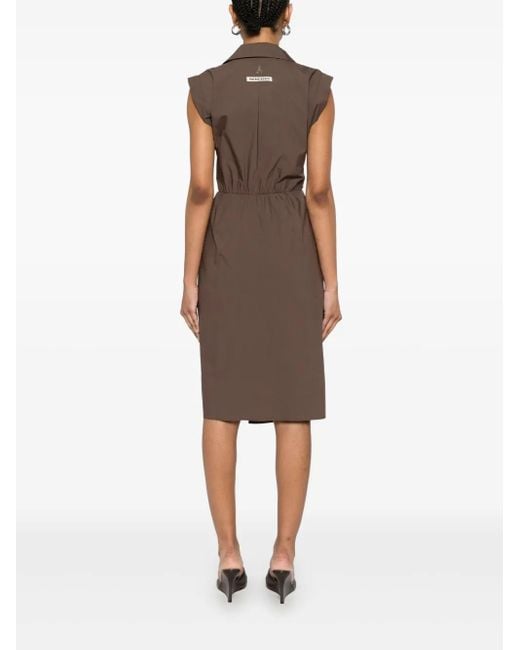 Patrizia Pepe Brown Wrap Dress With Deep V-Neckline