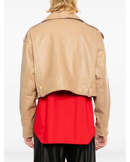 A LEATHER Natural Veste Crop En Cuir for men