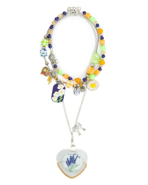 Collana Con Pendente A Cuore di Amir Slama in Metallic
