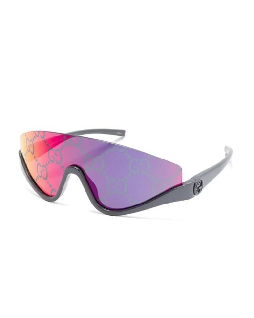 Gucci Purple Shield-Frame Sunglasses