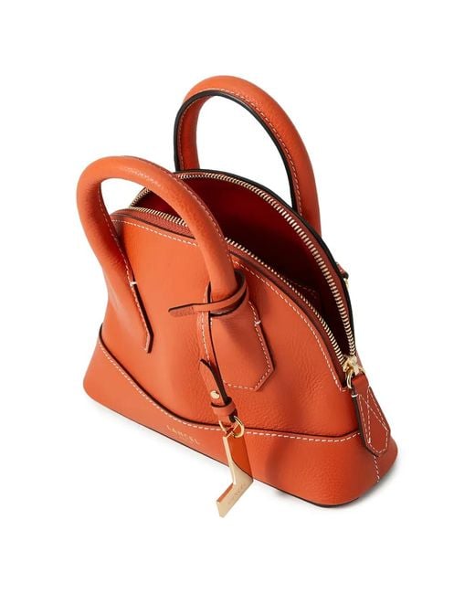 Lancel Orange Logo-Print Tote Bag