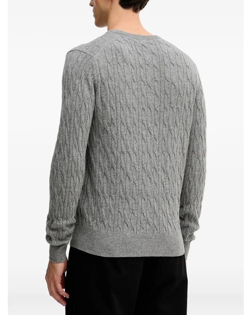 Hackett Gray Crew-Neck Sweater for men