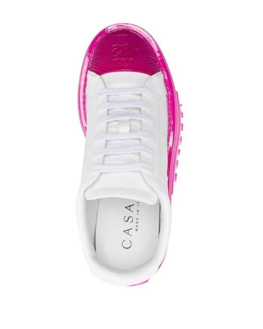 Casadei Pink Nexus Lace-up Platform Sneakers