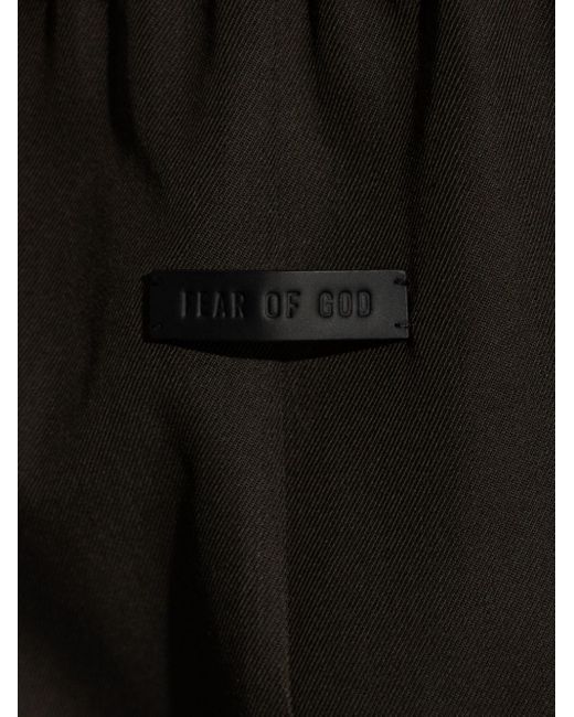 Fear Of God Black Logo-patch Wool Trousers for men