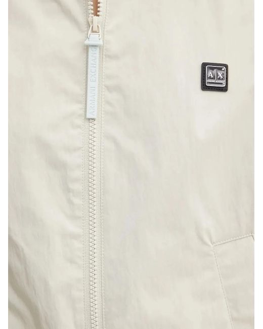 ARMANI EXCHANGE White Logo-Plaque Bomber Jacket