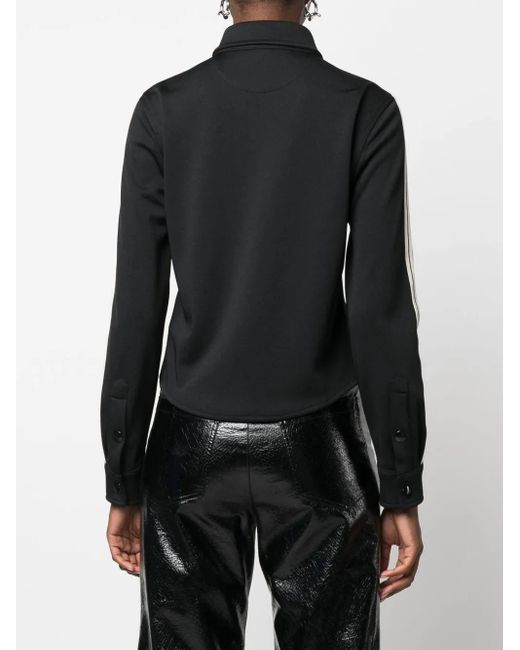 Palm Angels Black Stripe-Detail Slim Shirt