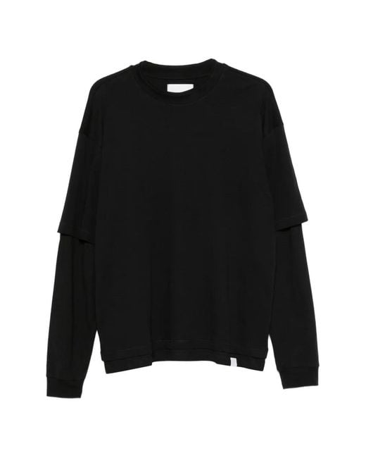 Woc Black Layered Long-Sleeve T-Shirt for men