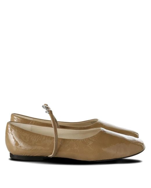 Tory Burch Brown Leather Ballet Flats