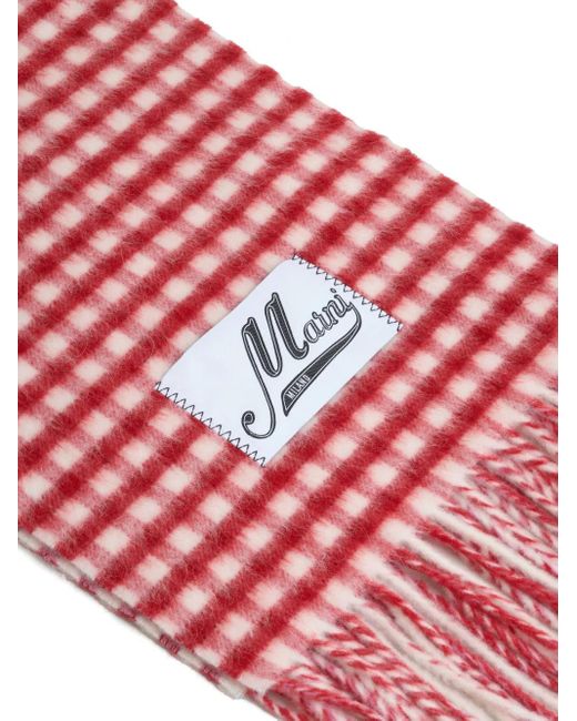 Marni Red Gingham Scarf