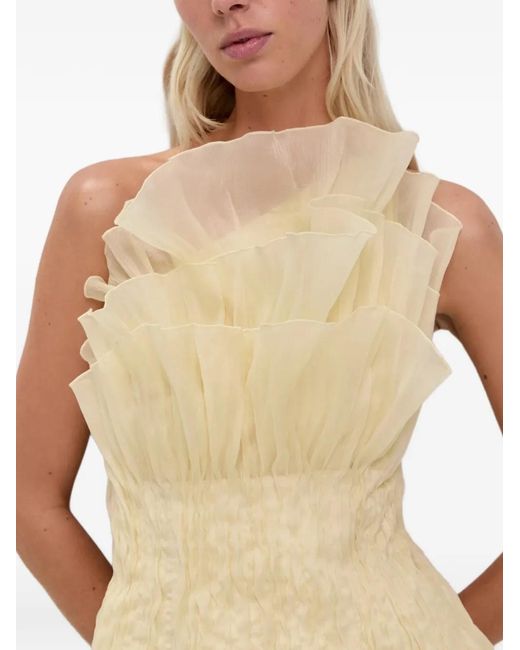 Aje. Natural Nisha Ruffled Mini Dress