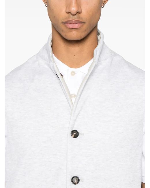Eleventy White Reversible Gilet for men