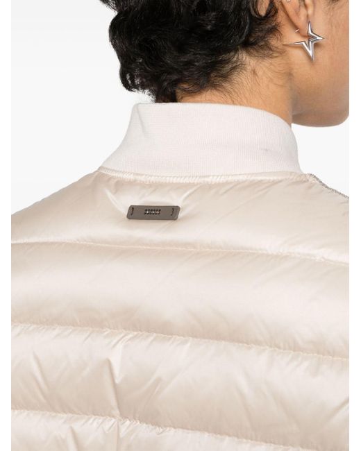 Peserico Natural Bead-embellished Puffer Vest