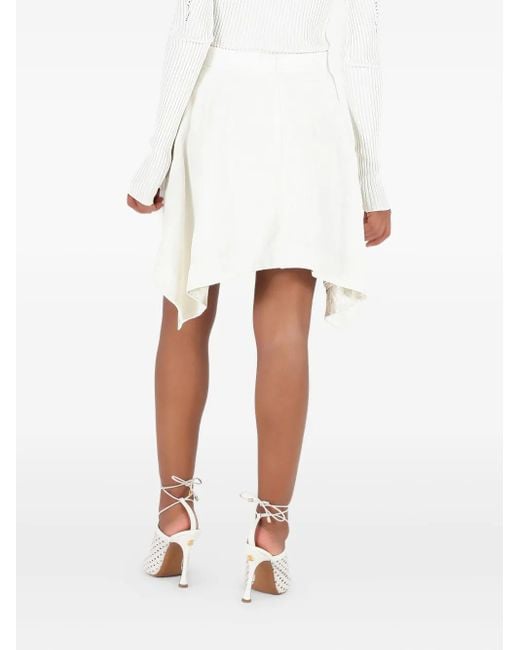 Roberto Cavalli White Asymmetric Mini Skirt