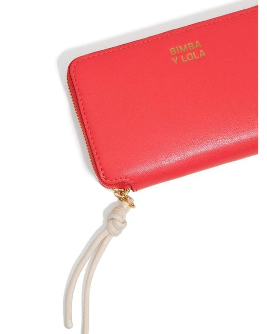 Bimba Y Lola Red Zip Leather Wallet