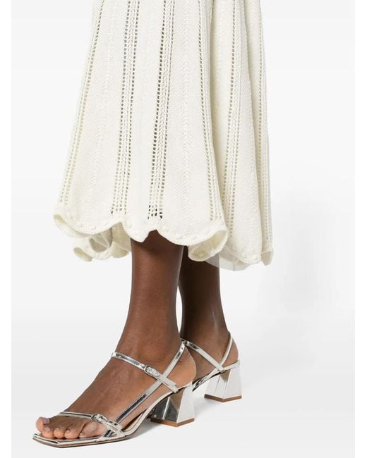 Forte_forte White Open-Knit Cotton Skirt