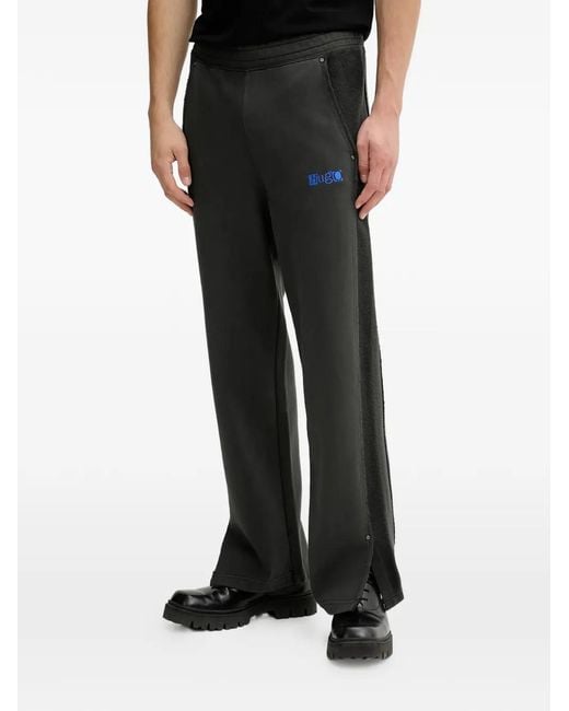 Pantaloni Sportivi Con Inserti Laterali di HUGO in Black da Uomo