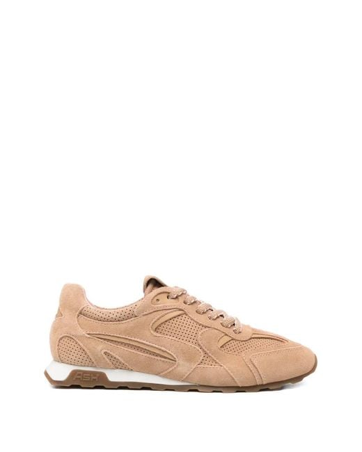 Ash Pink Perforated Suede Sneakers