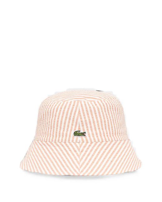 Lacoste Pink Bob En Seersucker À Rayures