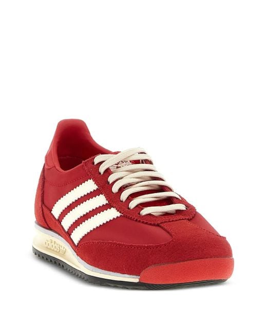Adidas Red Sl72 Three-Stripe Sneakers