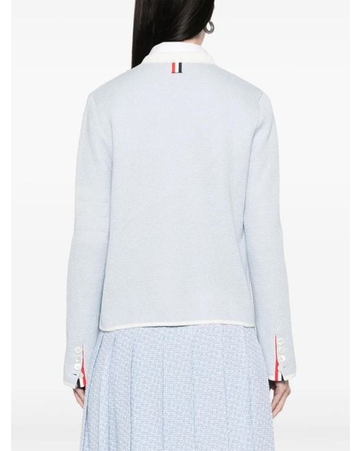Thom Browne White Honeycomb-Knit Jacket