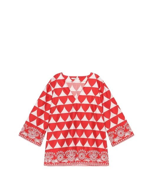 Maliparmi Red V-Neck Shirt