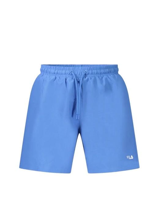 Fila Blue Logo-Print Drawstring Swim Shorts for men
