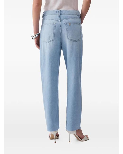 Liu Jo Blue High-Rise Straight-Leg Jeans