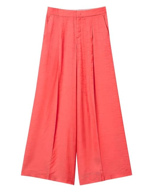 Twinset Red Palazzohose aus Oval T-Jacquard