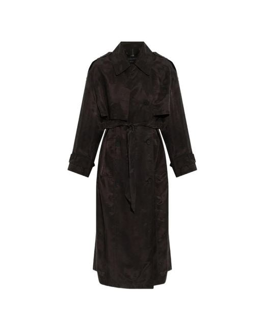 AllSaints Black Linnie Double-Breasted Coat
