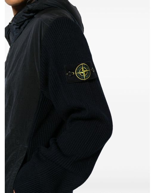 Stone Island Blue Zip-front Hooded Jacket for men