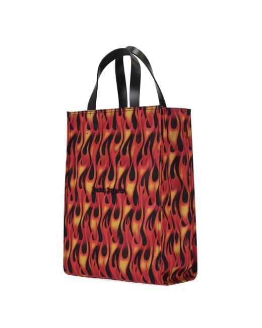 Palm Angels Flame-Print Logo-Detail Tote Bag in Red for Men Lyst UK