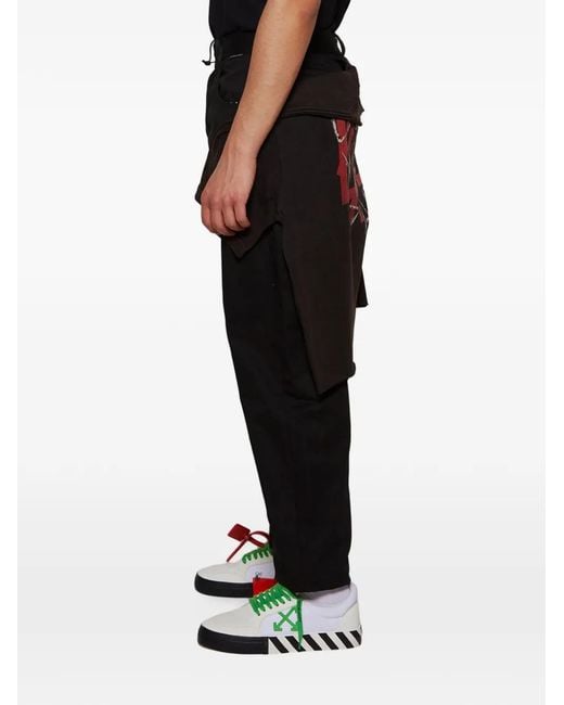 44 Label Group Black Buttoned Trousers for men
