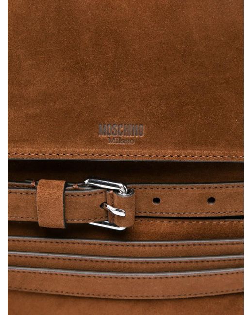 Sac Porté Épaule À Détail De Ceinture Moschino en coloris Brown