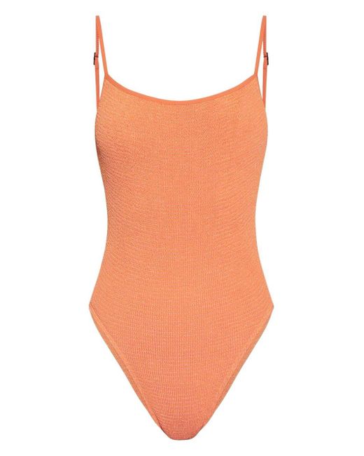 Bondeye Orange Low Palace Crinkled Swimsuit