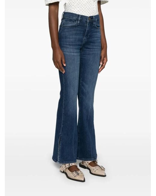 FRAME Blue Le Easy High-Rise Flared Jeans